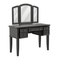 OSP Home Furnishings BP-4200-05B Farmhouse Basics Vanity and Mirror in Rustic Black Finish